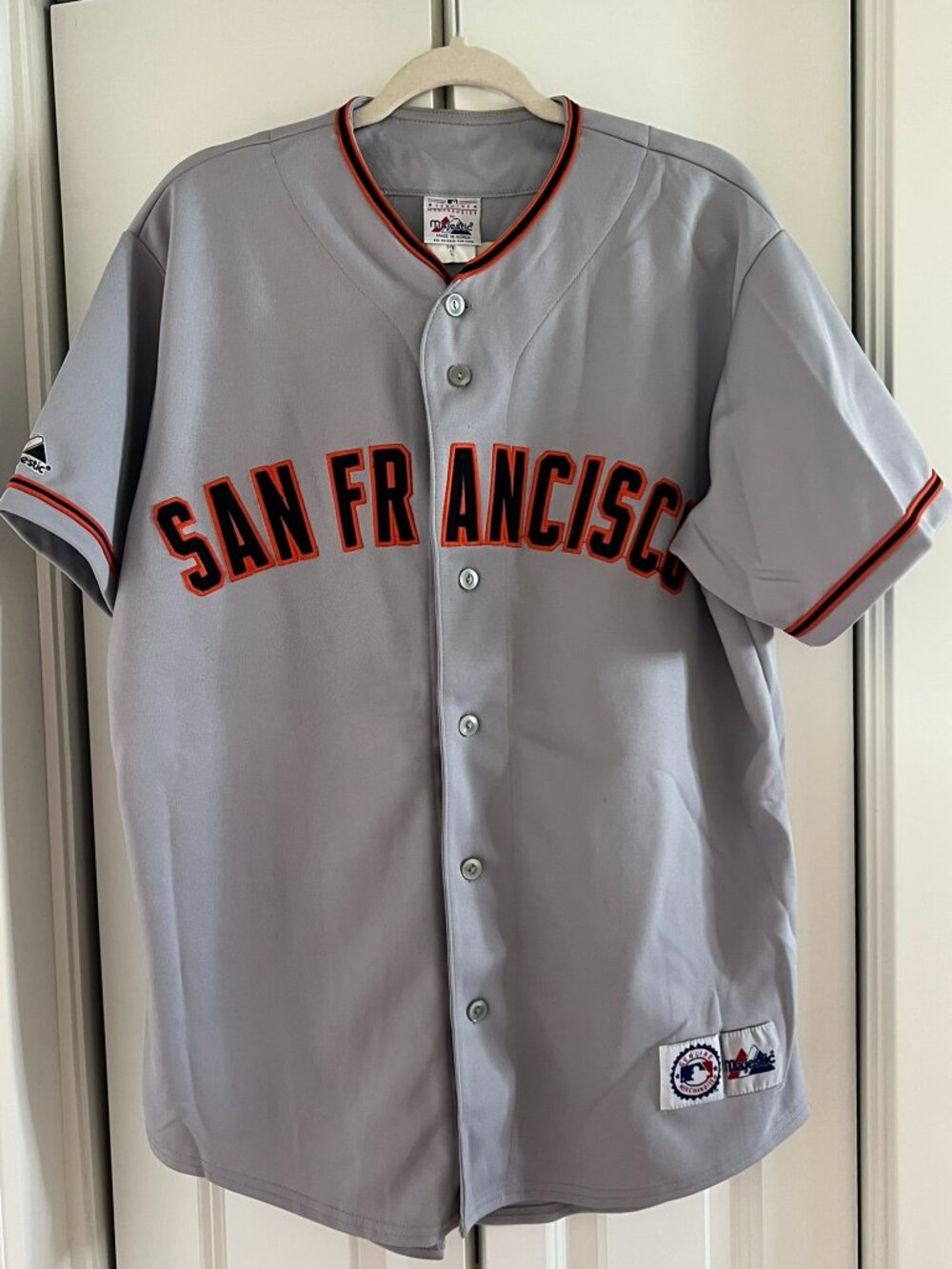 Vintage Gray Majestic San Francisco Giants Away/Road Baseball Jersey